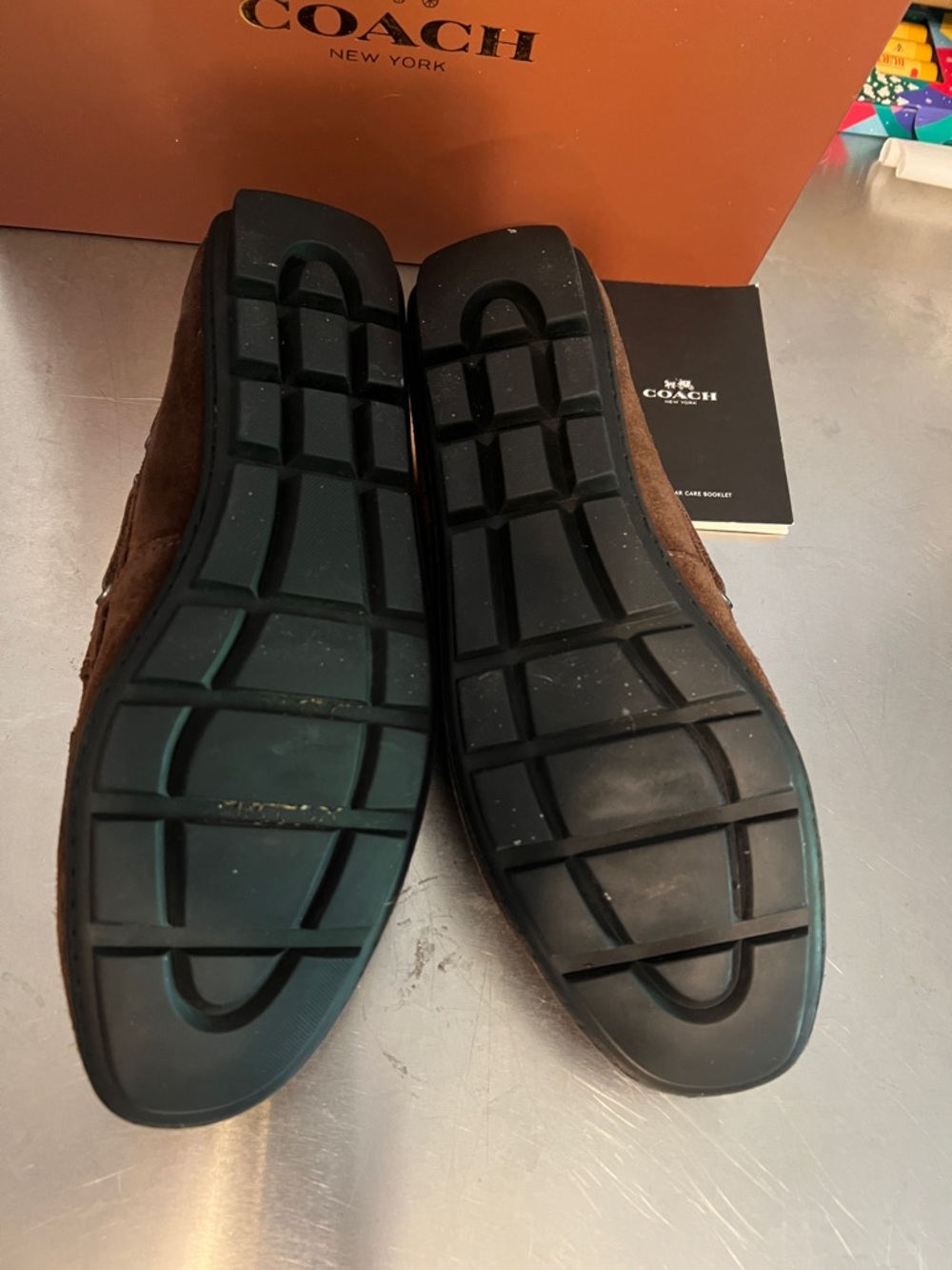 COACH Men's Brown Suede Boat Shoes - Picture 7 of 12